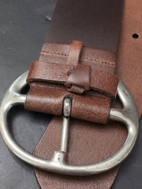 VGT,FH By Fullum & Holt Women's Wide Brown Leather Belt with Brass Buckle. - Picture 3 of 12
